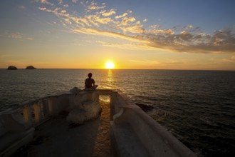 Famous Mazatlan sea promenade, El Malecon, with ocean lookouts and scenic landscapes