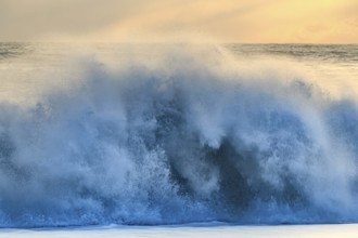 Big waves on the beach, Dyrholaey, Vik, Iceland, Europe