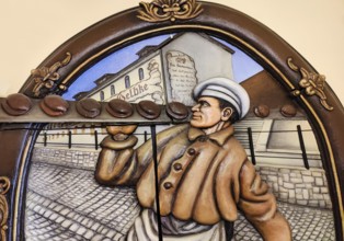 Bakery M. Gelbke with the saying The baker's life was given by God, but baking at night was done by