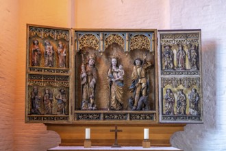 Altar in the Church of the Holy Spirit in the Hanseatic city of Wismar, Mecklenburg-Western