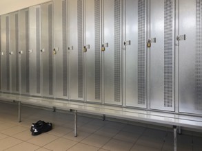 Interior photo, locker, changing room, changing cubicle, clothes lockers, sports shoes, Stuttgart,