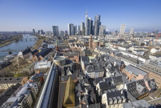The view from St. Bartholomew's Cathedral takes in Frankfurt city centre and the banking skyline,