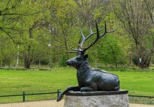 Bronze animal sculptures at Floraplatz in the Großer Tiergarten, Berlin, Germany, Europe