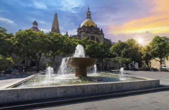 Mexico, Guadalajara Cathedral Basilica in historic center near Plaza de Armas and Liberation