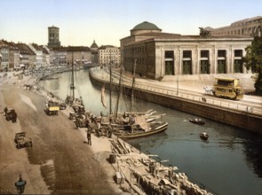 Thorwaldsen Museum, Copenhagen, Denmark, ca 1895, Historic, digitally restored reproduction from a