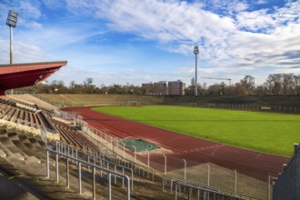 Südweststadion Ludwigshafen. Bis in die 1960er Jahre wurden hier wichtige Fußballspiele ausgetragen