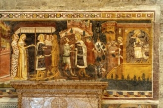 Frescoes in the interior of Trento Cathedral or San Vigilio Cathedral, Trento, Trentino, Italy,