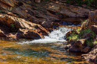Small waterfall and stream in the state of Minas Gerais, Brazil, Minas Gerais, Brazil, South