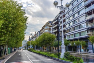 Avenue without people in Donostia San Sebastian, Gipuzkoa. Basque Country
