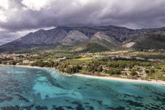 Tristenika beach and the landscape near Orebic seen from above, Peljesac peninsula, Croatia, Europe