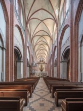 Havelberg Cathedral of St Mary, interior, Brick Gothic, Hanseatic town of Havelberg, Saxony-Anhalt,