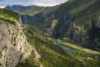 View of the Cetina Gorge with the River Cetina near Omis, Croatia, Europe