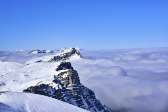 View from the Gottesacker plateau on the Hoher Ifen (2230 m) towards the west, Kleinwalstertal,
