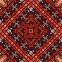 Traditional Georgian folk art embroidery vector pattern