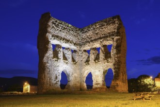 Temple of Janus, first-century tower, blue hour, blue hour, Autun, Saône-et-Loire department,