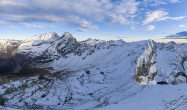 Aerial view over the mountains of Val Pontirone and Alpe di Cava in the canton of Ticino,