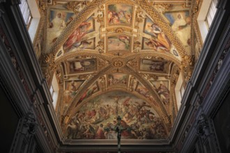 Ceiling of the church in the Certosa di San Martino on Vomero above Naples, Campania, Italy, Europe