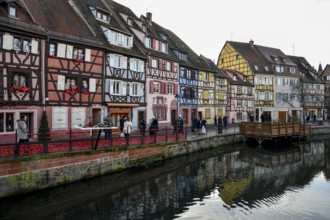 Half-timbered houses on the river Lauch, Petite Venise, Little Venice, Colmar, Département
