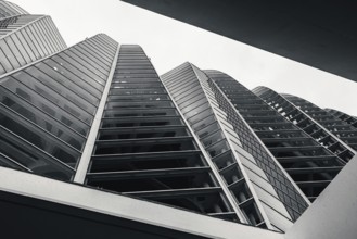 Architecture and buildings in Black and White over City of Arts and Sciences in Valencia, Spain,