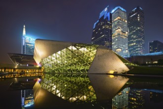 GUANGZHOU, CHINA, APRIL 27, 2018: Guangzhou Opera House designed by famous Iraqi architect