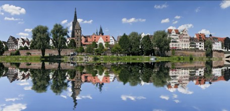 Ulm on the Danube Old Town with Reflection in the Danube Germany