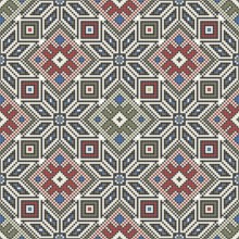 Traditional Georgian folk art embroidery vector pattern