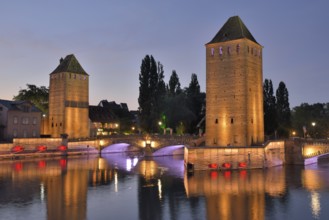 Ponts Couverts bridge with towers over the River Ill, UNESCO World Heritage Site, historic centre