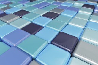 Abstract background of multicolored colorful blue shades cubes