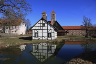 Buildings in the Henneberg Open-Air Museum in Kloster Veßra, Hildburghausen County, Thuringia,