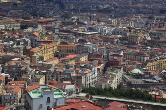 View of the city of Naples, Campania, Italy from the Vomero Hill