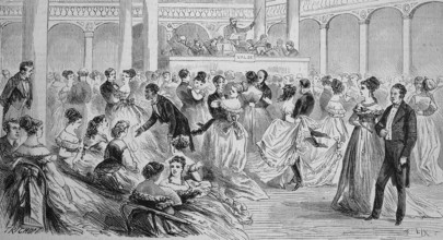 The Annual Domestic Servants' Ball, 1869, Paris, France, Historic, digitally restored reproduction