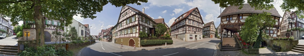 Wine Town Strümpfelbach Panorama Town Hall and Half-Timbered Houses Germany