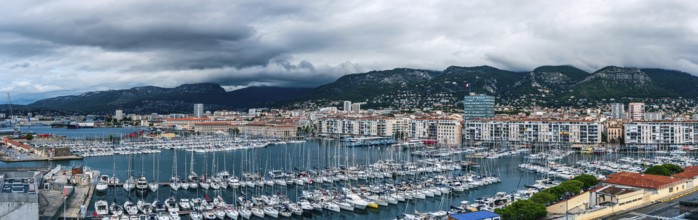 Panorama of Port of Toulon, France, Europe