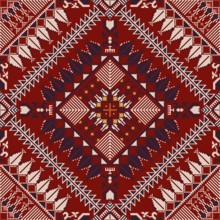 Embroidery Tatreez pattern, Palestinian fashion vector ornament