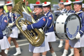 Participants and spectators at the traditional Schuetzenumzug on 09.07.2017 in Iserlohn, Germany,