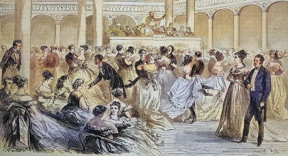 The Annual Domestic Servants' Ball, 1869, Paris, France, Historic, digitally restored reproduction