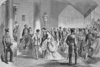 Members of the English High Nobility Bidding Farewell to Their British Majesties Before Their