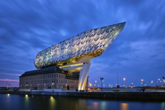 ANTWERP, BELGIUM, MAY 27, 2018: Port authority house (Porthuis) designed by famous Zaha Hadid