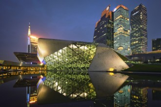 GUANGZHOU, CHINA, APRIL 27, 2018: Guangzhou Opera House designed by famous Iraqi architect