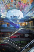 ROTTERDAM, THE NETHERLANDS, MAY 11, 2017: Interior view of the Market Hall (Markthaal) residential
