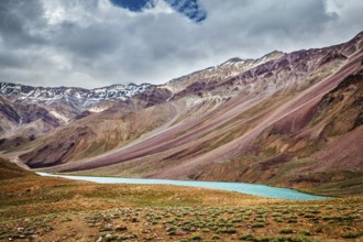 Chandra Tal (Chandra Taal) lake. Spiti Valley, Himachal Pradesh, India, Asia