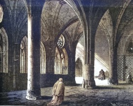 The Cloister of Constance Cathedral, 1869, Germany, Historic, digitally restored reproduction of a