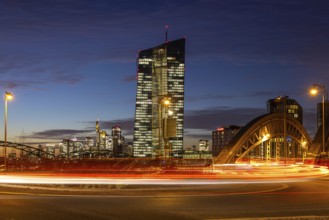 The lights in the offices of the European Central Bank (ECB) in Frankfurt am Main shine in the