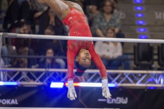EnBW DTB-Pokal Stuttgart 2025, Mixed Cup***Simone Rose USA on uneven bars