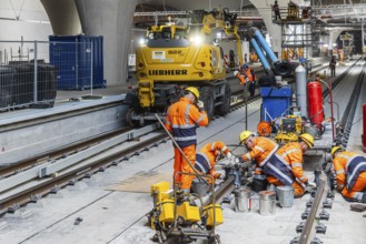 The last rails are being welded at the new main station. All the rails are now in place between