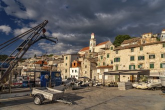 At the small harbour in the old town of Sibenik, Croatia, Europe