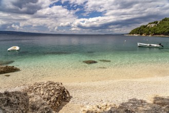 The Velika Plaza beach in Omis, Croatia, Europe