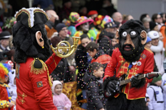 Guggenmusik at the carnival parade of the Wey guild on Rose Monday, Güdismäntig, Lucerne Carnival