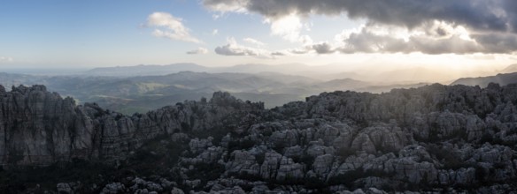 Bizarre limestone rock formations, El Torcal nature reserve, Torcal de Antequera, Malaga province,
