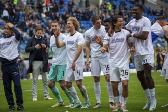 Football 3rd division, 2024/25 season, matchday 33: Waldhof Mannheim v 1860 Munich***The 1860 team